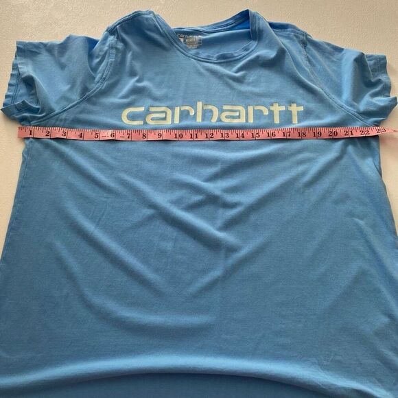 Carhartt Blue Logo Graphic Tee | Relaxed Fit Short Sleeve T-Shirt Size 1X (16W–1 - Picture 4 of 6